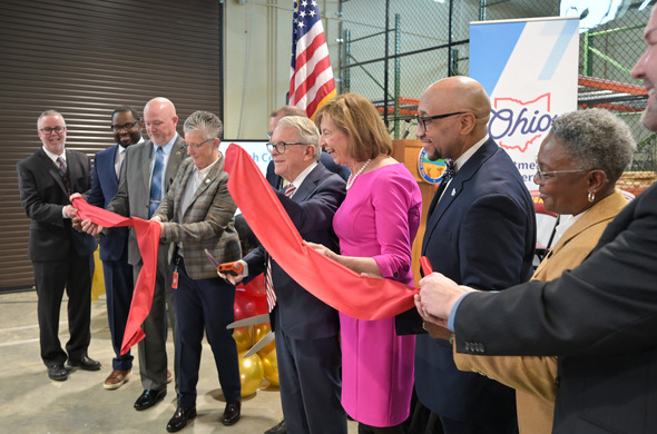 Governor DeWine and others cut a ribbon for new technical career center