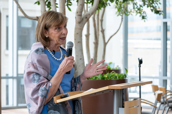 First Lady Fran DeWine thanking CareSource employees who supported the  Dolly Parton’s Imagination Library of Ohio.