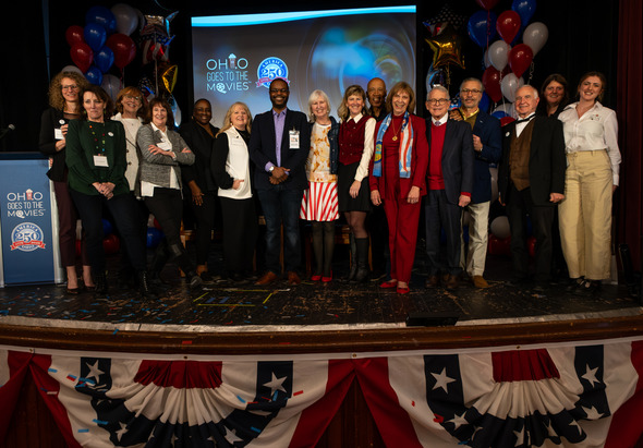 Governor and First Lady on the America 250-Ohio “Ohio Goes to the Movies” Kickoff stage