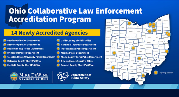 Map pinpointing locations of accredited agencies