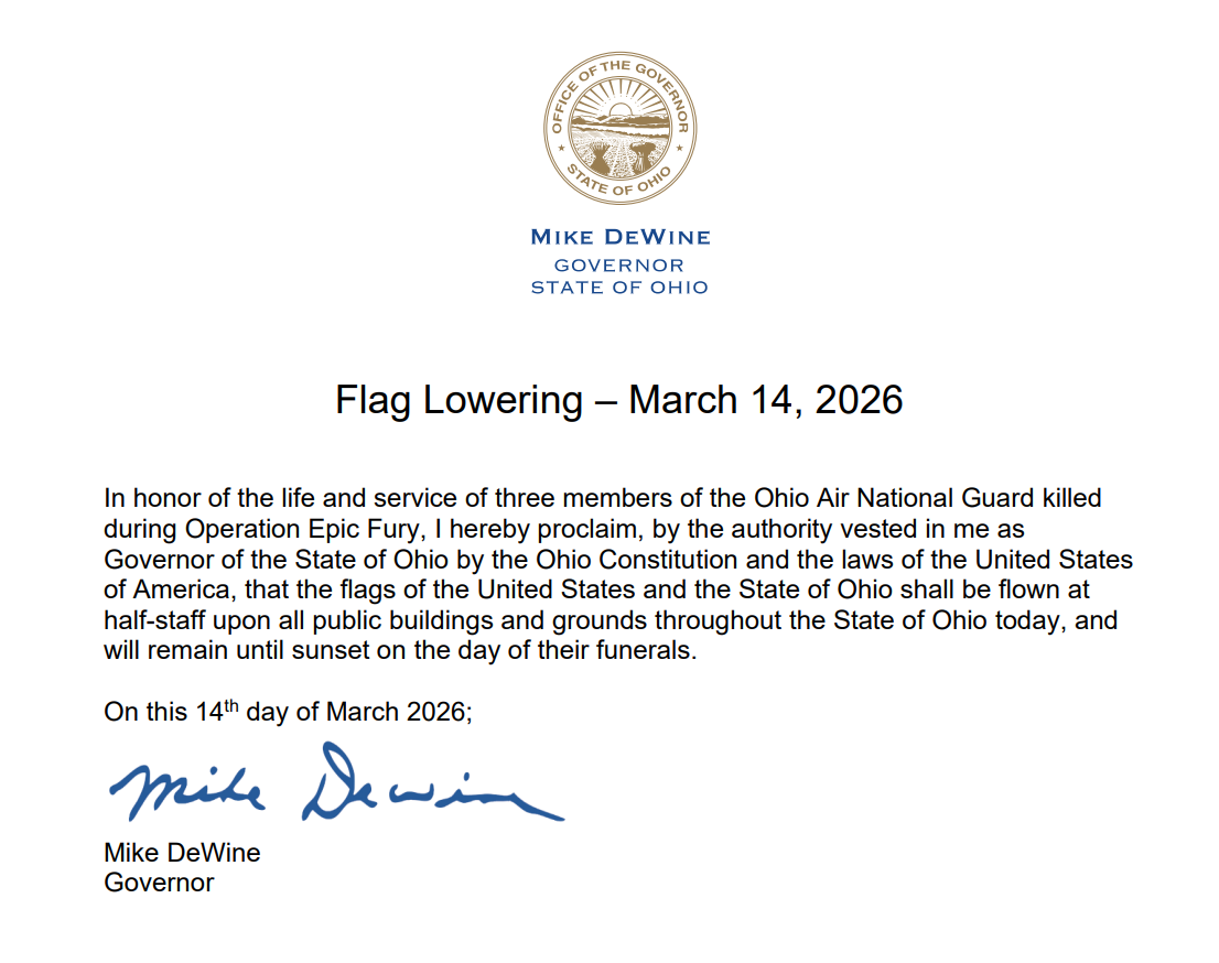 Image of flag lowering order