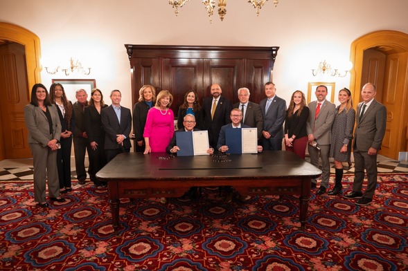 Governor DeWine and Assistant Secretary Adams Sign Proclamation for Ohio to join 'A Home for Every Child' initiative.