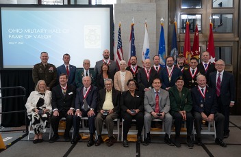 Governor DeWine with the  Ohio Military Hall Fame Class of 2026.