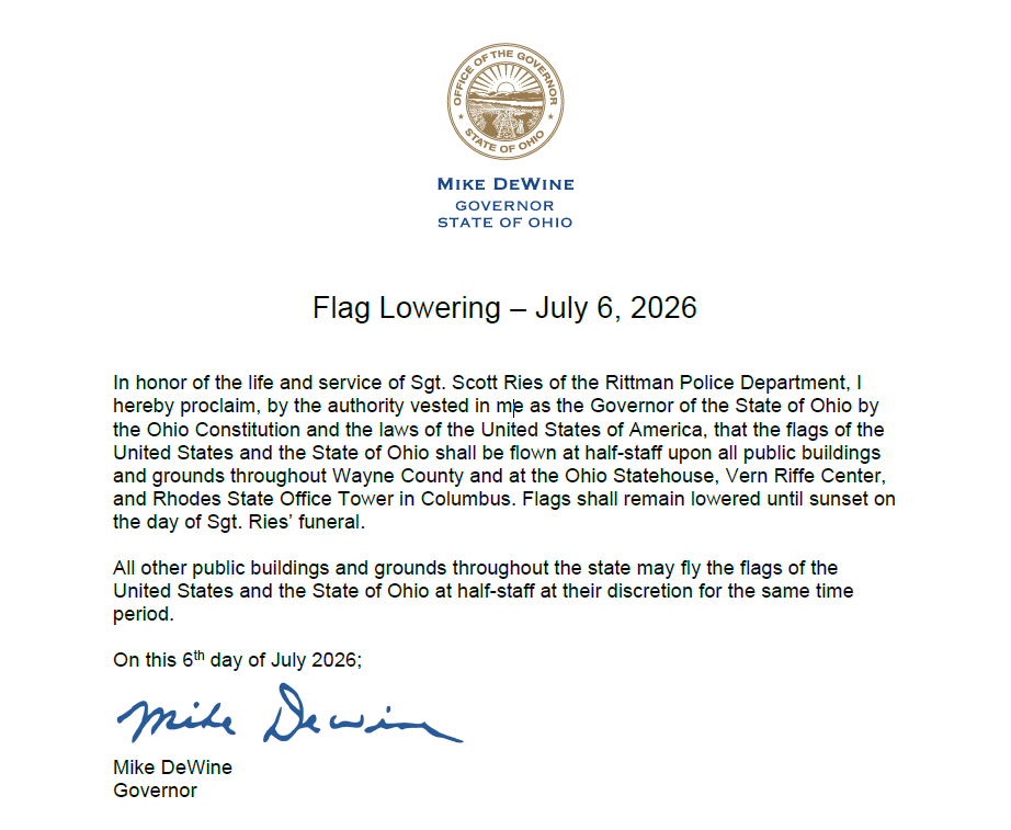 Scott Ries - Flag Lowering - July 6