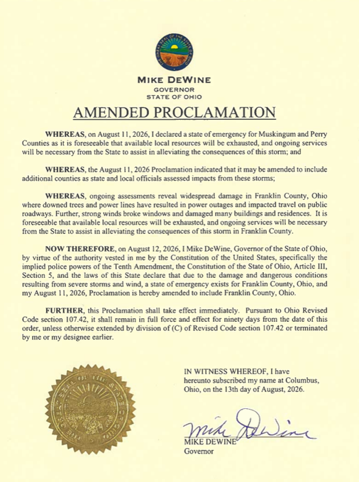 Amended Proclamation 