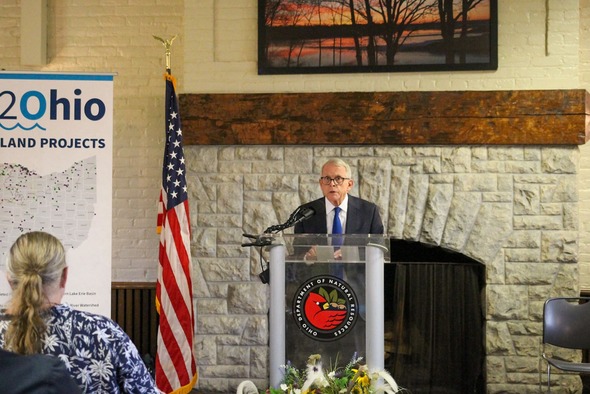 Governor DeWine speaking at podium