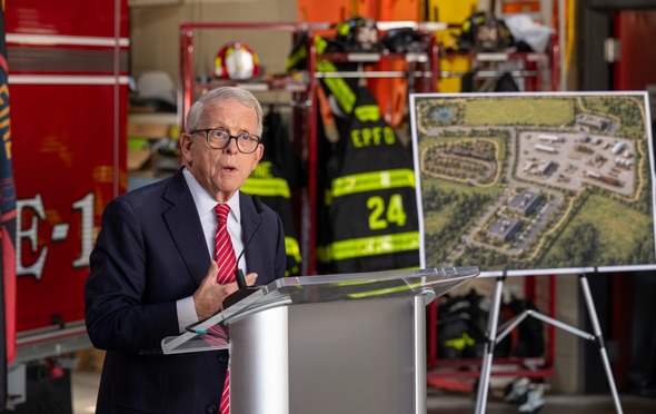 Governor DeWine at East Palestine Youngstown State University RAPID Center Announcement on Thursday