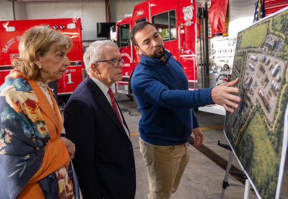 Governor and First Lady DeWine at East Palestine Youngstown State University RAPID Center Announcement on Thursday