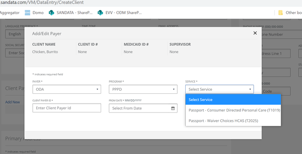 EVV service code example 1