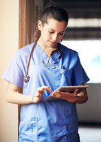 Provider using tablet