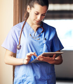 Provider using tablet