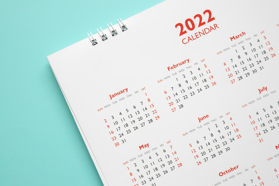 picture of a 2022 calendar