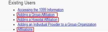 Provider Affiliations Reminder