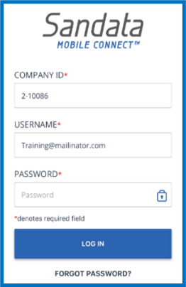 Sandata company ID field screenshot