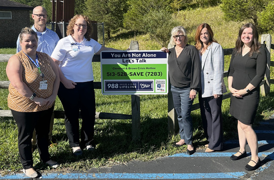 Clermont County 988 signage