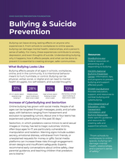 Bullying and Suicide Prevention One-Pager