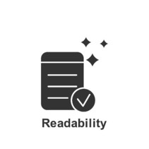 readability image that depicts a written page and checkmark