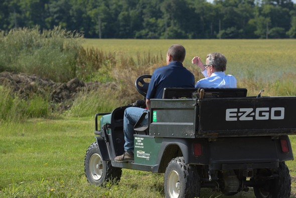 Governor DeWine on a farm in June