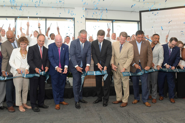 Ribbon cutting for Mitchell Hall