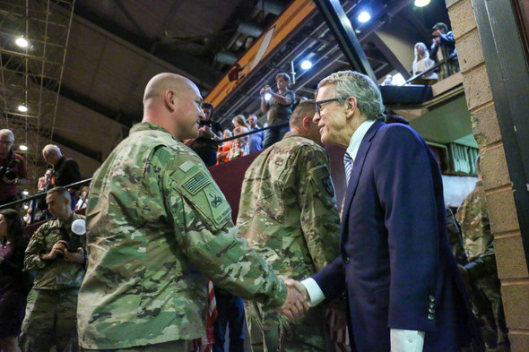 Governor DeWine at the call-to-duty ceremony