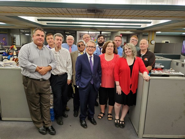 Governor DeWine stopped by the Vindicator to meet with staff