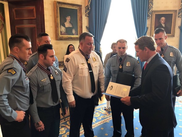 Lt. Governor Husted honoring the Dayton Policy Officers 