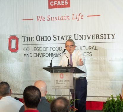 Governor DeWine speaks at the Farm Science Review