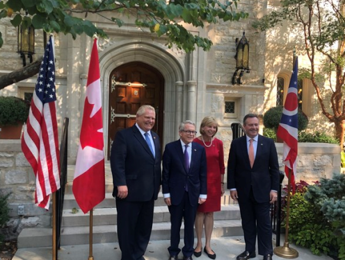 Premier Ford, Governor DeWine, First Lady DeWine, and Premier Kenney