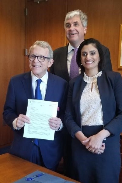 Governor DeWine with Health and Human Services Deputy Secretary Eric Hargan and Centers for Medicare and Medicaid Services Administrator Seema Verma