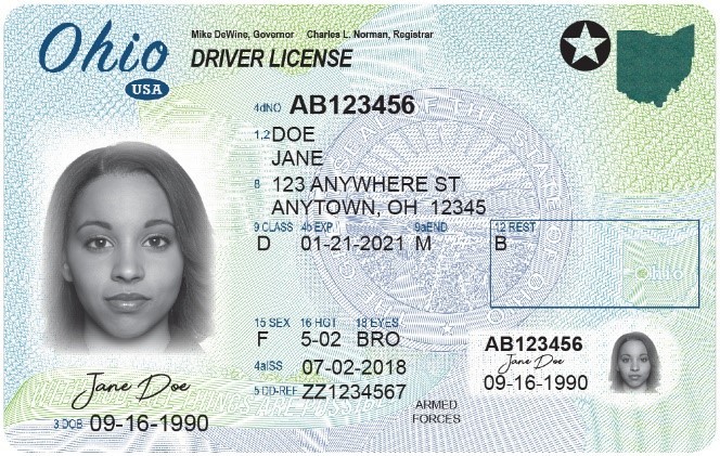 Federally Compliant Ohio Driver's License