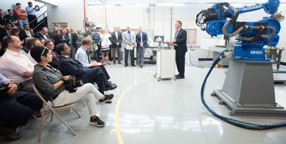 Lt. Governor Husted launching the Artificial Intelligence Manufacturing System (AIMS)