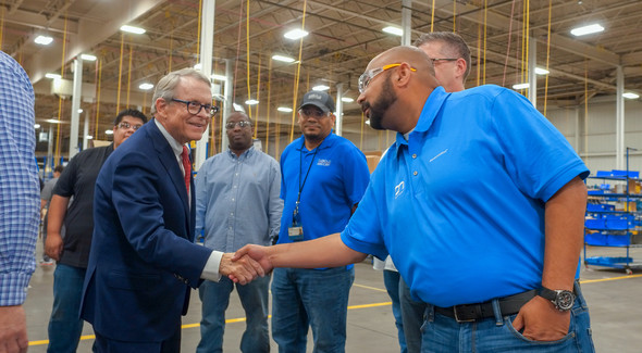 Governor DeWine toured Diebold Nixdorf Plant