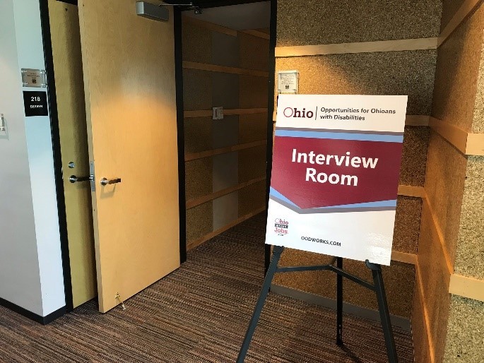 Photo of Sign that says Interview Room