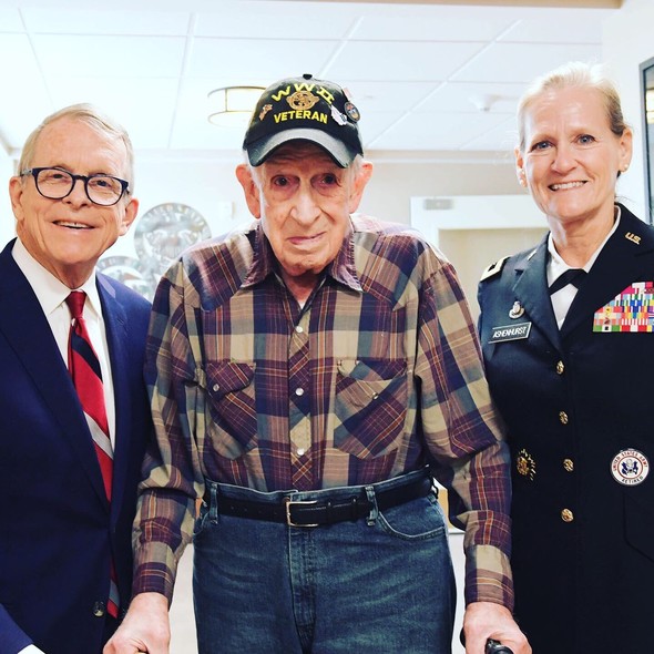 Governor DeWine and Director Ashenhurst visiting a nursing home 