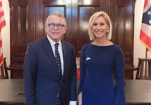 Governor DeWine with Miss Ohio Caroline Williams 