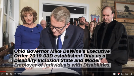 Photo of Governor DeWine signing Executive Order on Night of his Inauguration