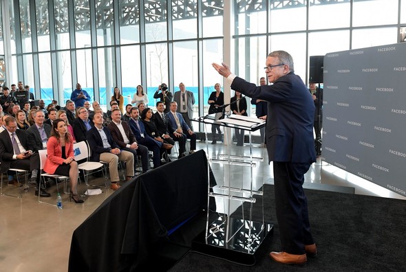 Governor DeWine at the grand opening for Facebook's new data center 