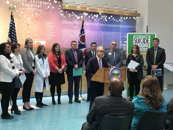 Governor DeWine announcing statewide suicide plan