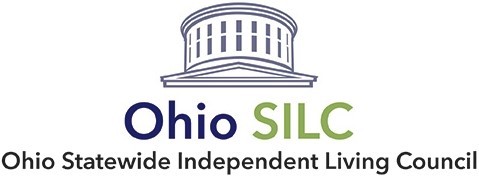 graphic logo fro Ohio SILC ( Statewide Independent Living Council) with drawing of statehouse rotunda