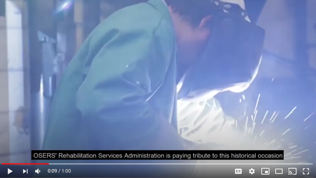Image of a welder from the video "Celebrating a Century of Success"