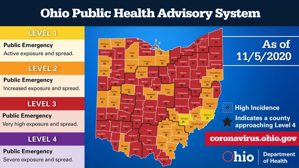 COVID-19 map November 5