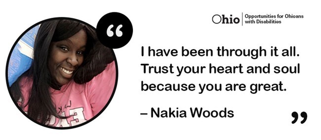 Nakia photo of young black woman with quote