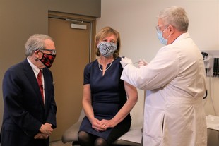 Fran DeWine receives her vaccination