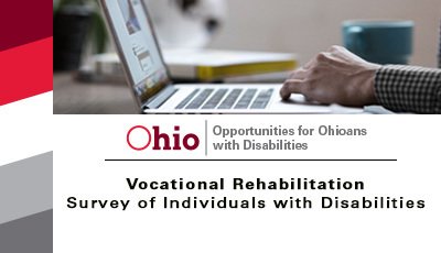 Photo of hands on keyboard: Vocational Rehabilitation Survey of Individuals with Disabilities