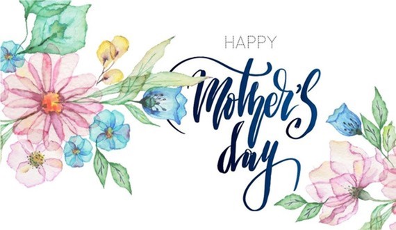 Image of pink, green, yellow, blue flowers with text Happy Mother's Day