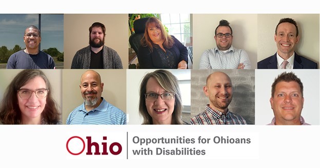 Photo of 10 people smiling with the OOD logo at bottom of photo