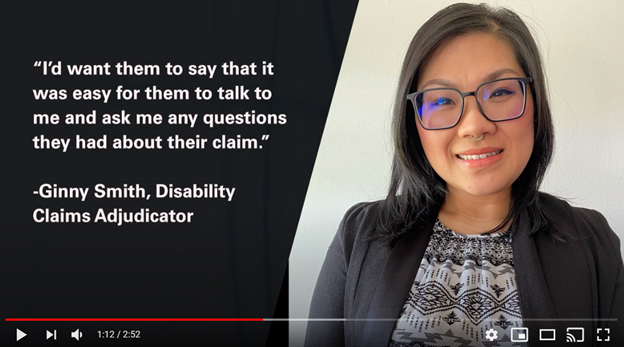 Woman with glasses I'd want them to say that it was easy for them tot talk to me and ask me questions