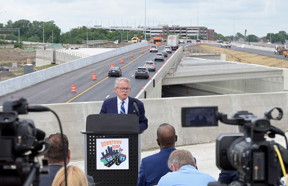 Governor DeWine announcing new I-70 ramp