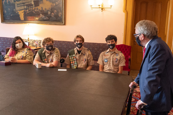 Governor DeWine meets with Eagle Scouts