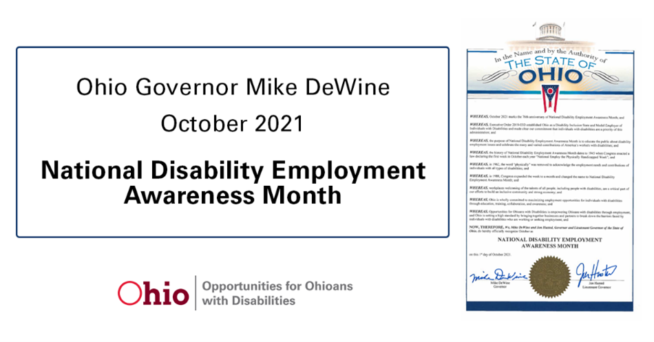 Graphic for NDEAM featuring image of Governor's Proclamation